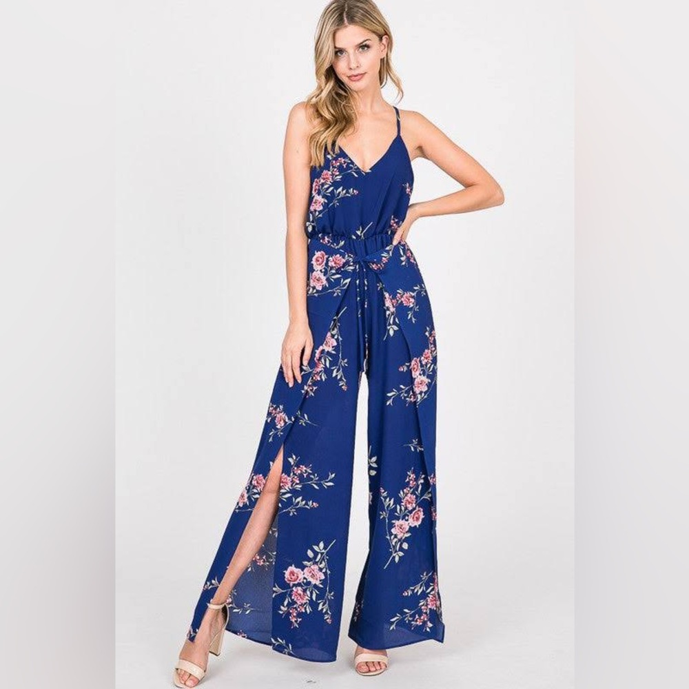 Royal Blue Floral jumpsuit